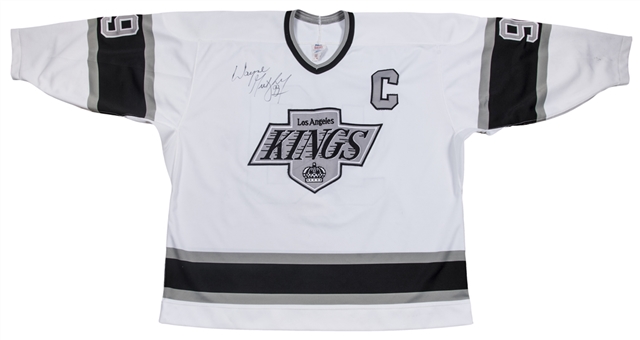 1990-91 Wayne Gretzky Game Used & Signed Los Angeles Kings Home Jersey (Gretzky LOA, Team LOA, MeiGray)